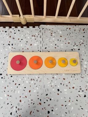Rainbow Stacking Disk Puzzle - Red, Orange & Yellow